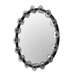 Noir Furniture Noir Moira Mirror With Glass Details, Black Metal Sofas