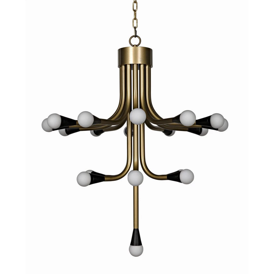 Noir Furniture Sofas Noir Quinne Chandelier, Metal With Aged Brass Finish