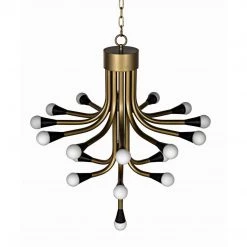 Noir Furniture Sofas Noir Quinne Chandelier, Metal With Aged Brass Finish
