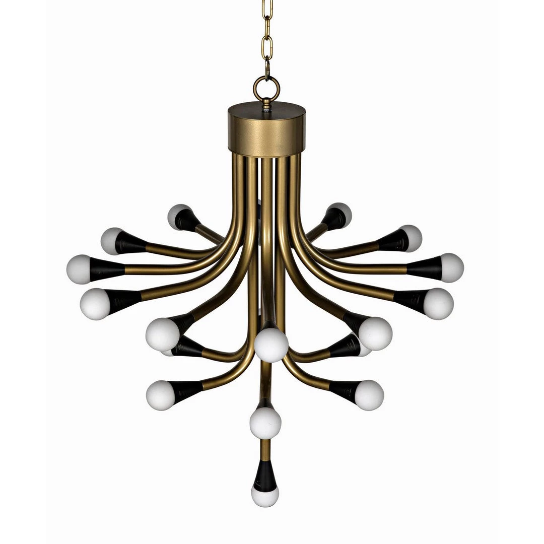 Noir Furniture Sofas Noir Quinne Chandelier, Metal With Aged Brass Finish