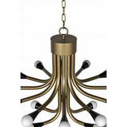 Noir Furniture Sofas Noir Quinne Chandelier, Metal With Aged Brass Finish