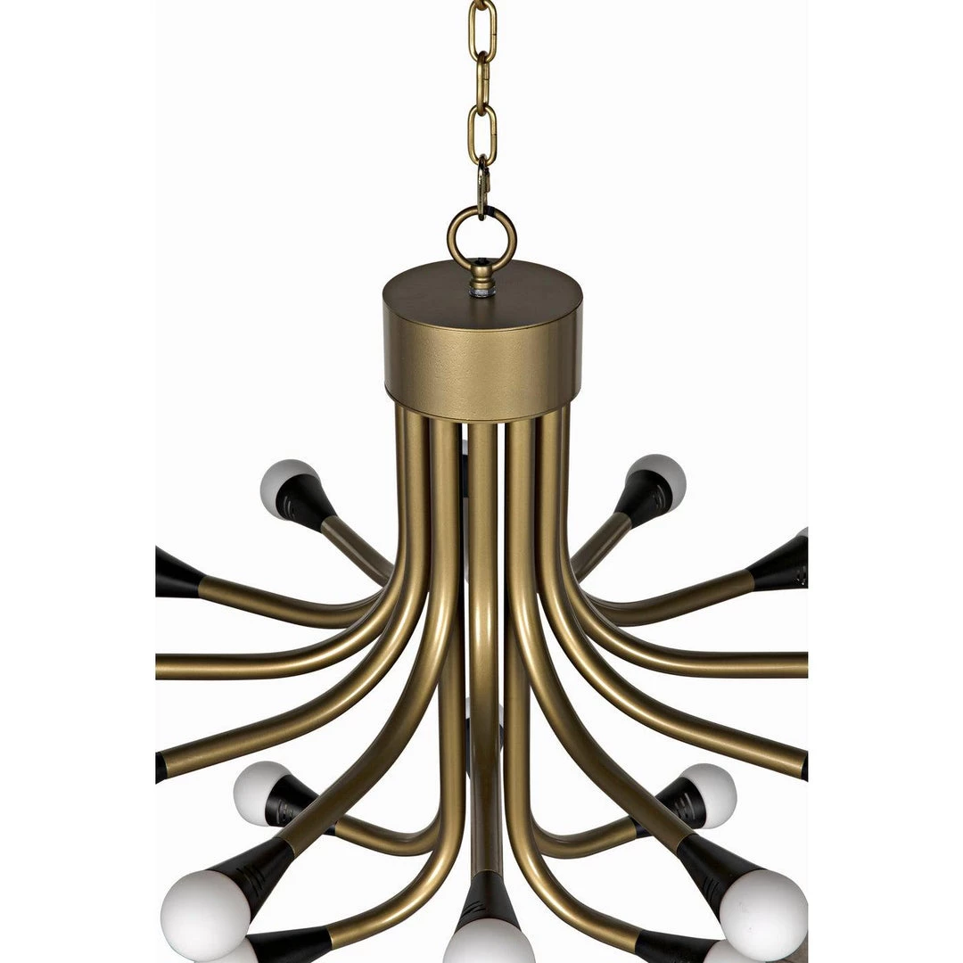 Noir Furniture Sofas Noir Quinne Chandelier, Metal With Aged Brass Finish