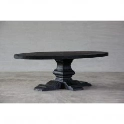 Organic Restoration Reclaimed Elm Oval Dining Table - Pedestal Leg