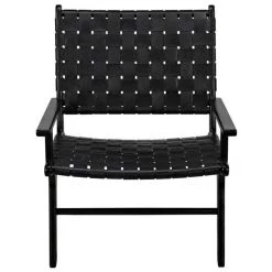 Noir Furniture Kamara Arm Chair Black W/Black Leather
