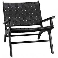Noir Furniture Kamara Arm Chair Black W/Black Leather