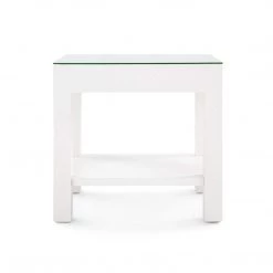 Bungalow 5 - Valentina Grasscloth 1-Drawer Side Table In White