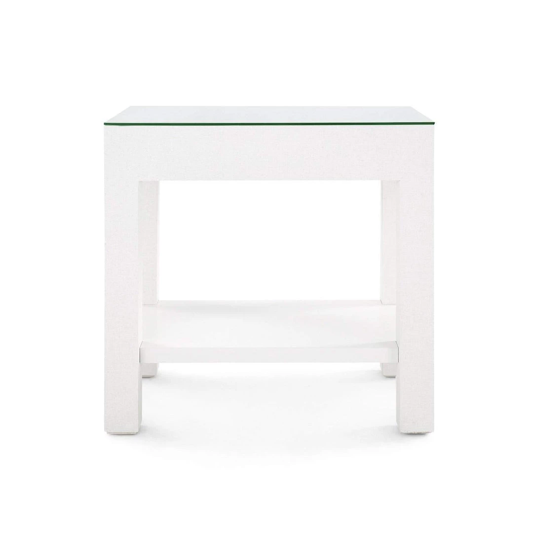 Bungalow 5 - Valentina Grasscloth 1-Drawer Side Table In White