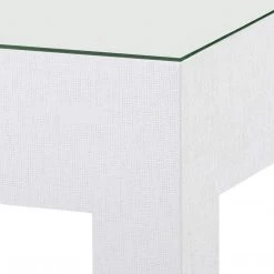 Bungalow 5 - Valentina Grasscloth 1-Drawer Side Table In White