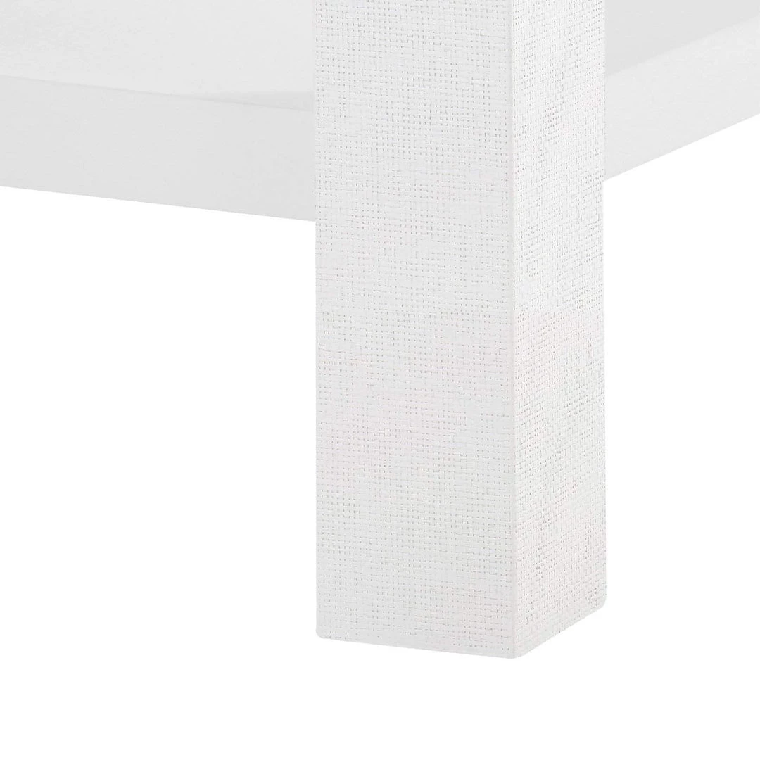 Bungalow 5 - Valentina Grasscloth 1-Drawer Side Table In White